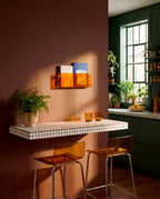Porte-livres mural en acrylique orange